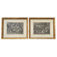 French Etchings Framed, a Pair