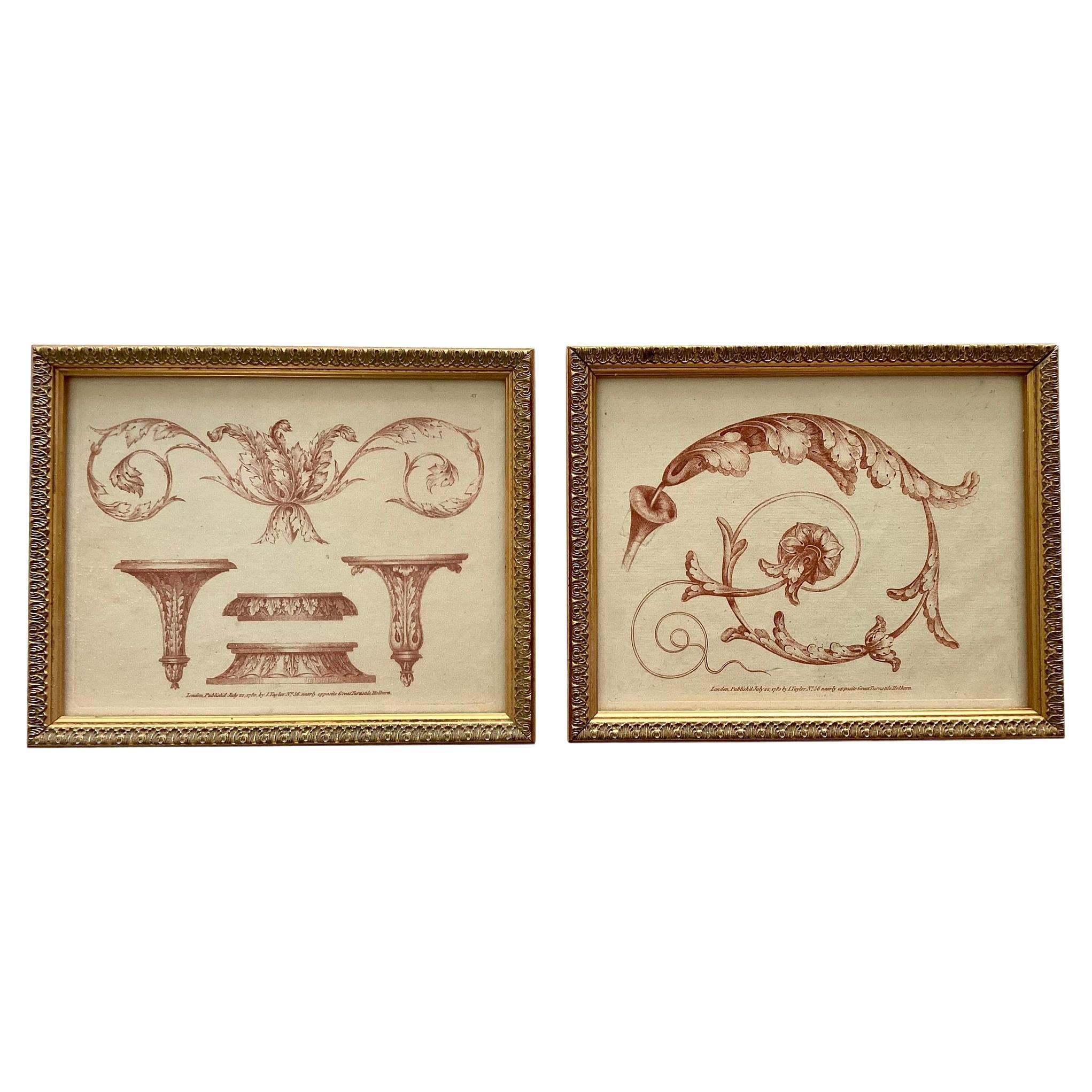 French Etchings, Set of 2 For Sale