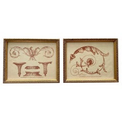Antique French Etchings, Set of 2