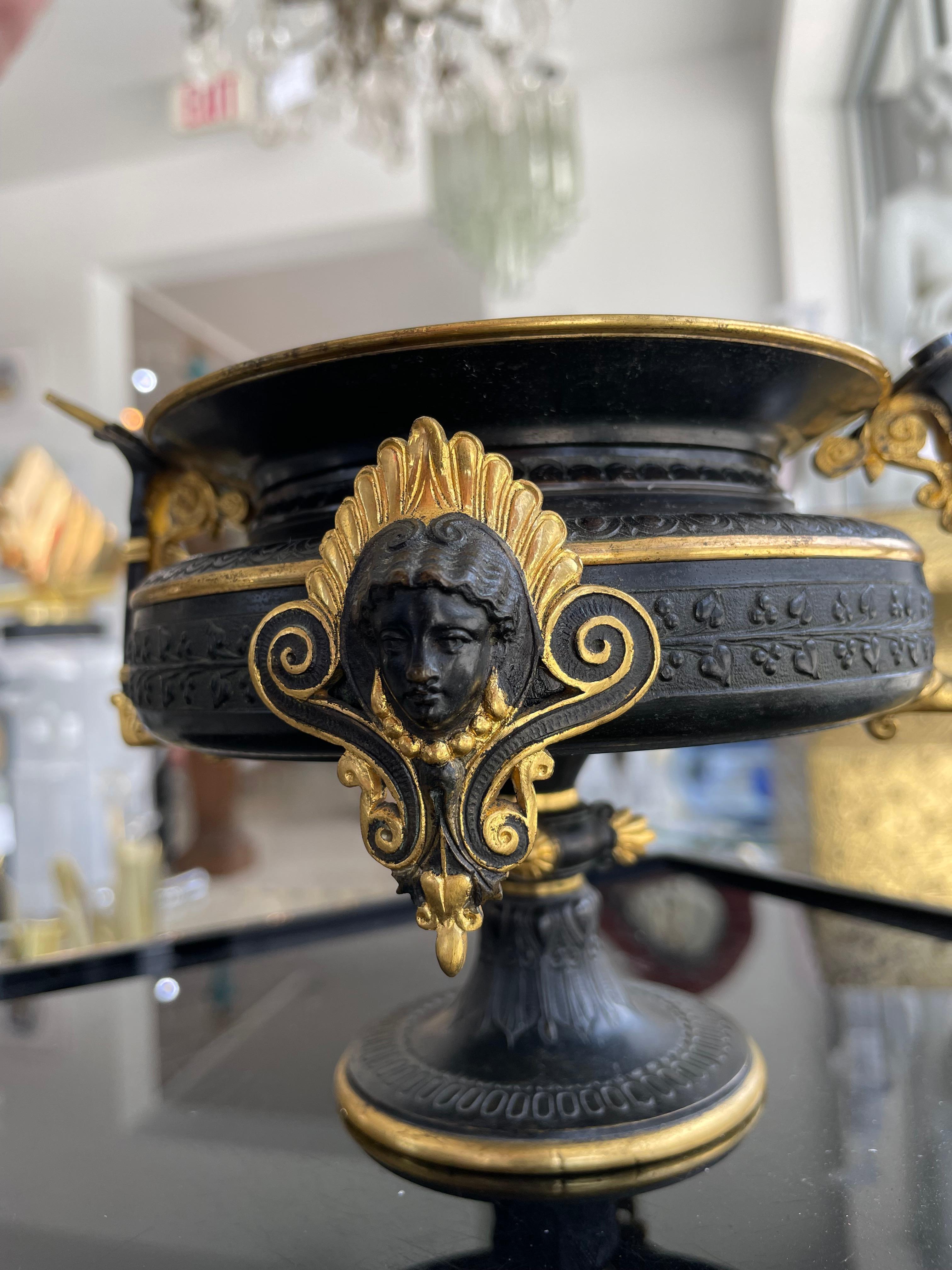 French Etruscan Revival Bronze Compote For Sale 9