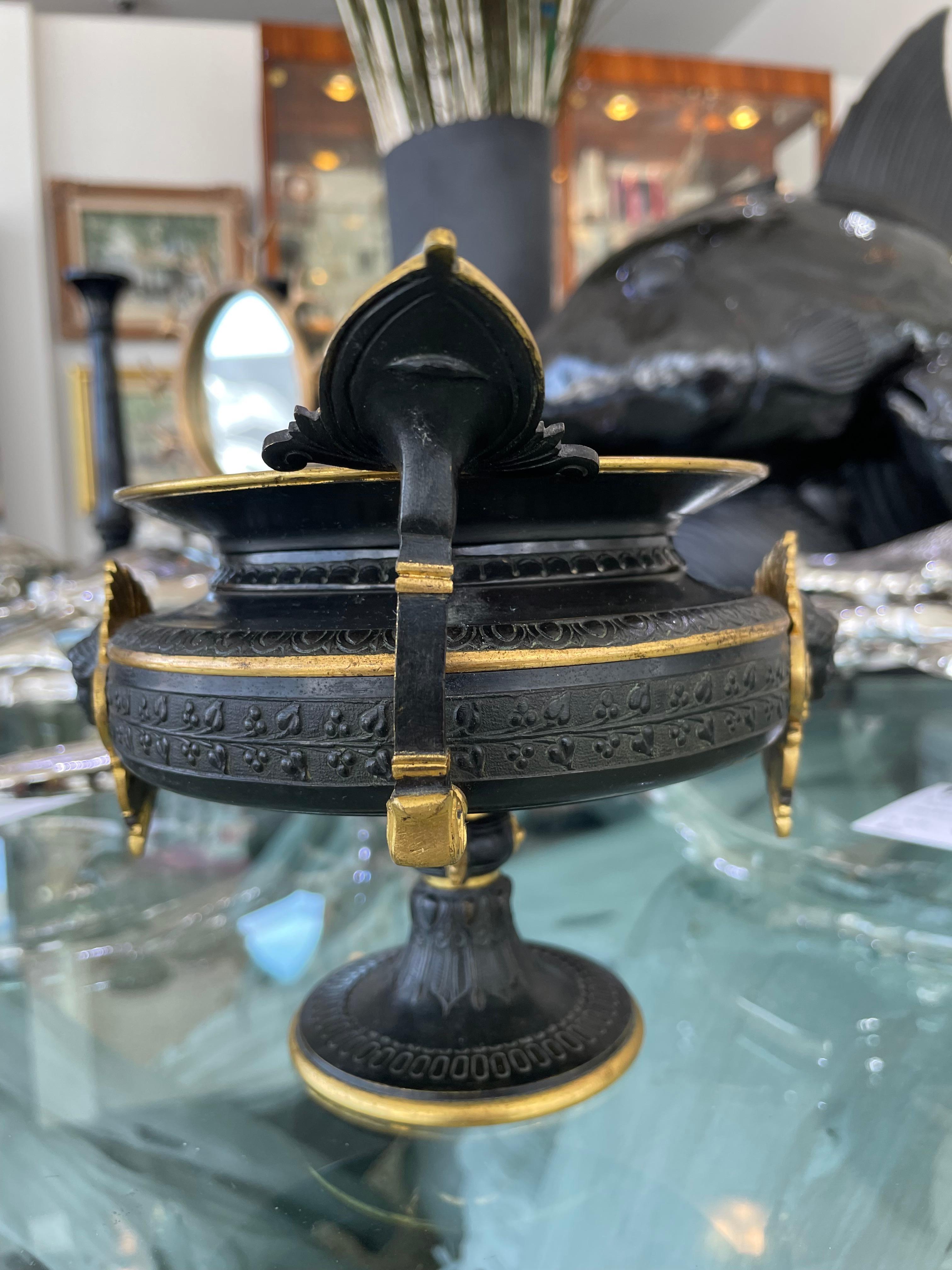 French Etruscan Revival Bronze Compote For Sale 1
