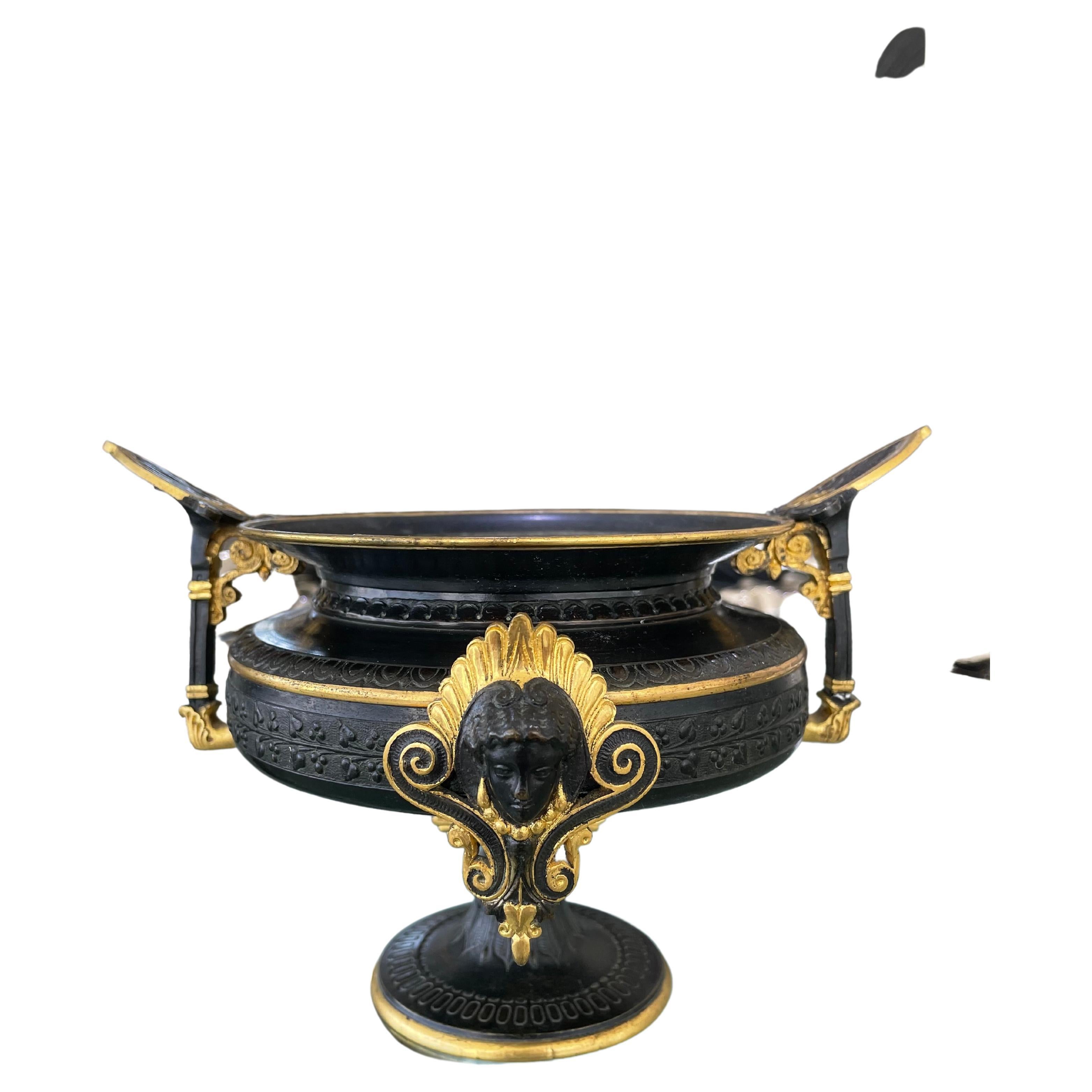 French Etruscan Revival Bronze Compote For Sale