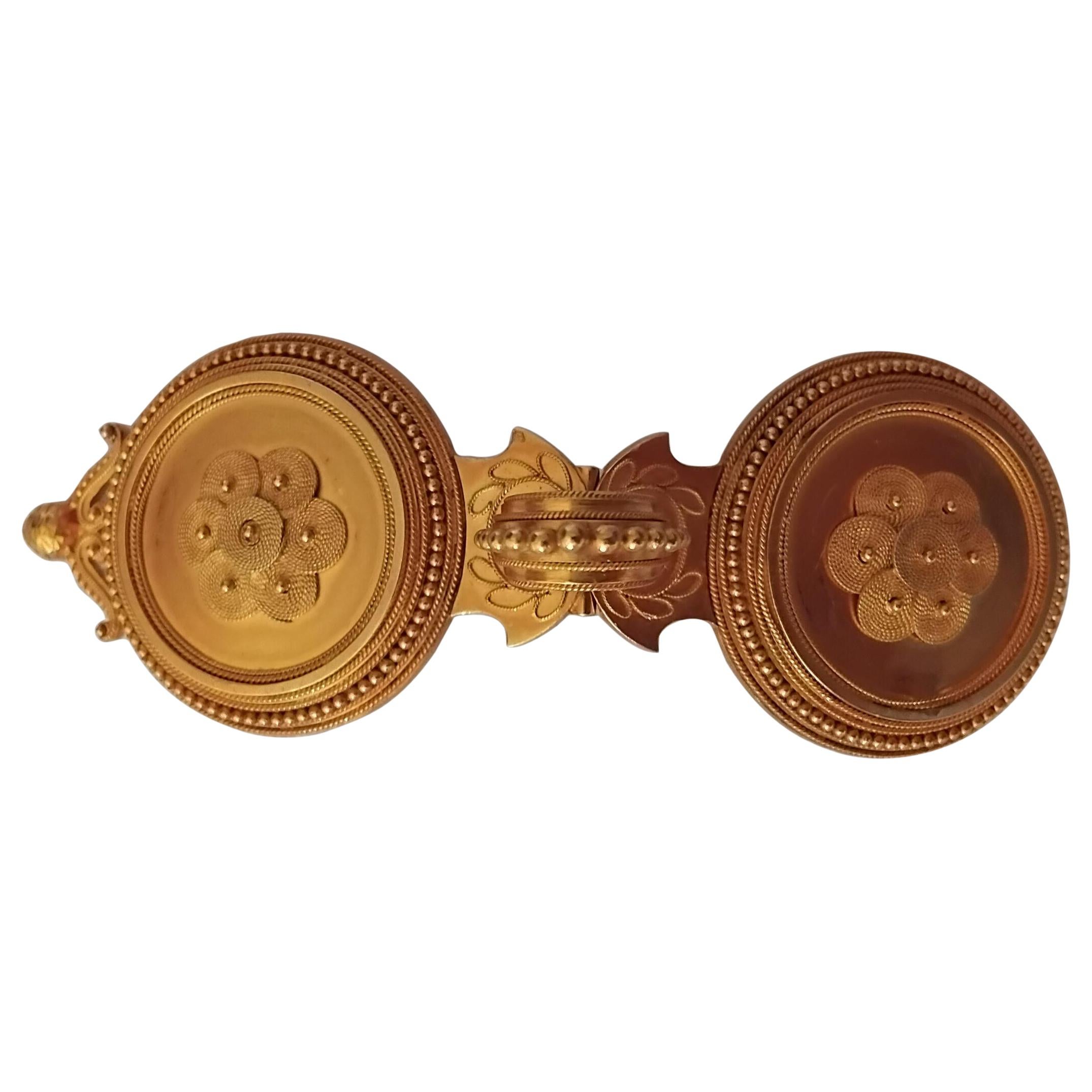 Medaglione segreto etrusco francese in oro giallo Eugene Fontenay in vendita 16