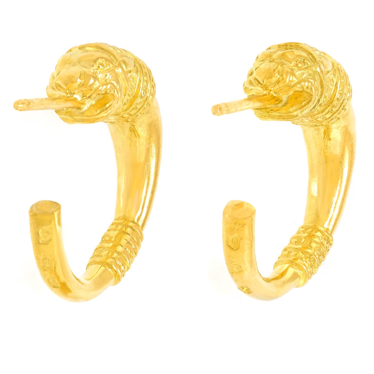 Néo-étrusque Boucles d'oreilles à motif étrusque français en vente