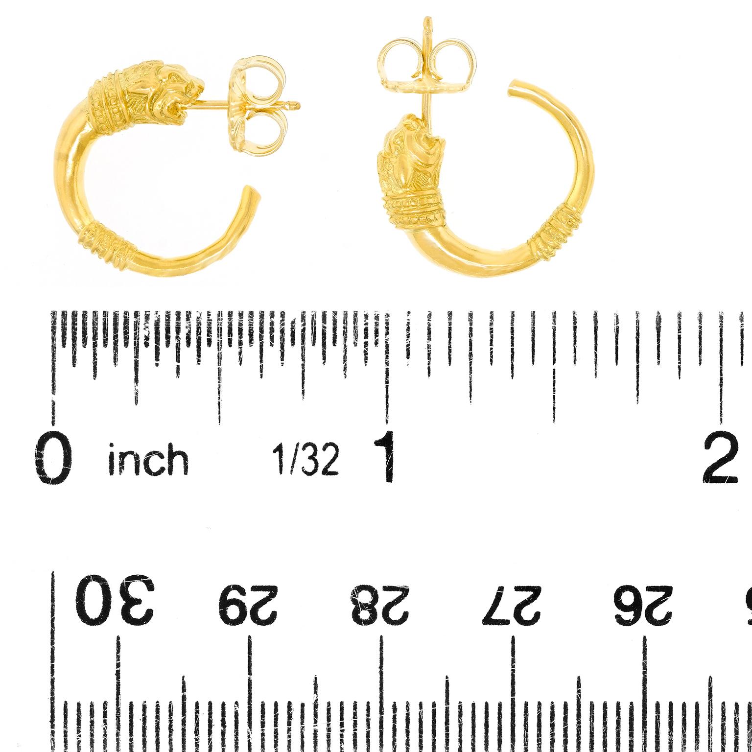 Boucles d'oreilles à motif étrusque français en vente 1