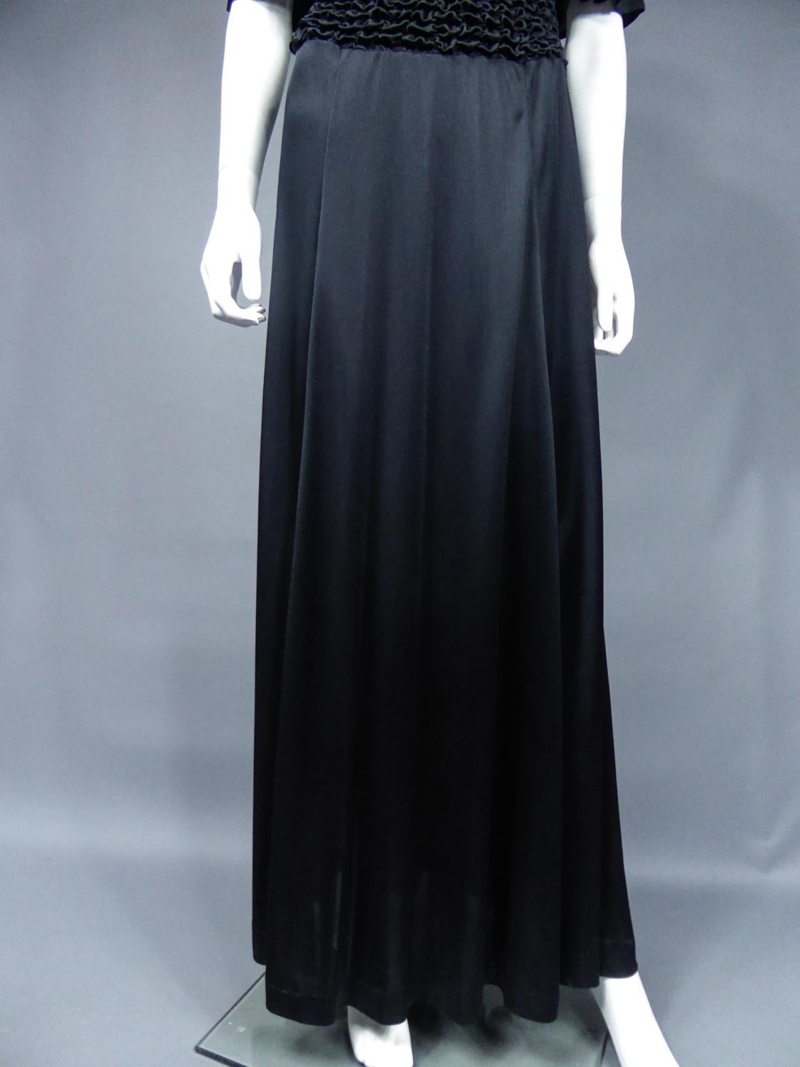 Französisches Abendkleid aus gesmoktem Jersey CIRCA 1990 im Angebot 3