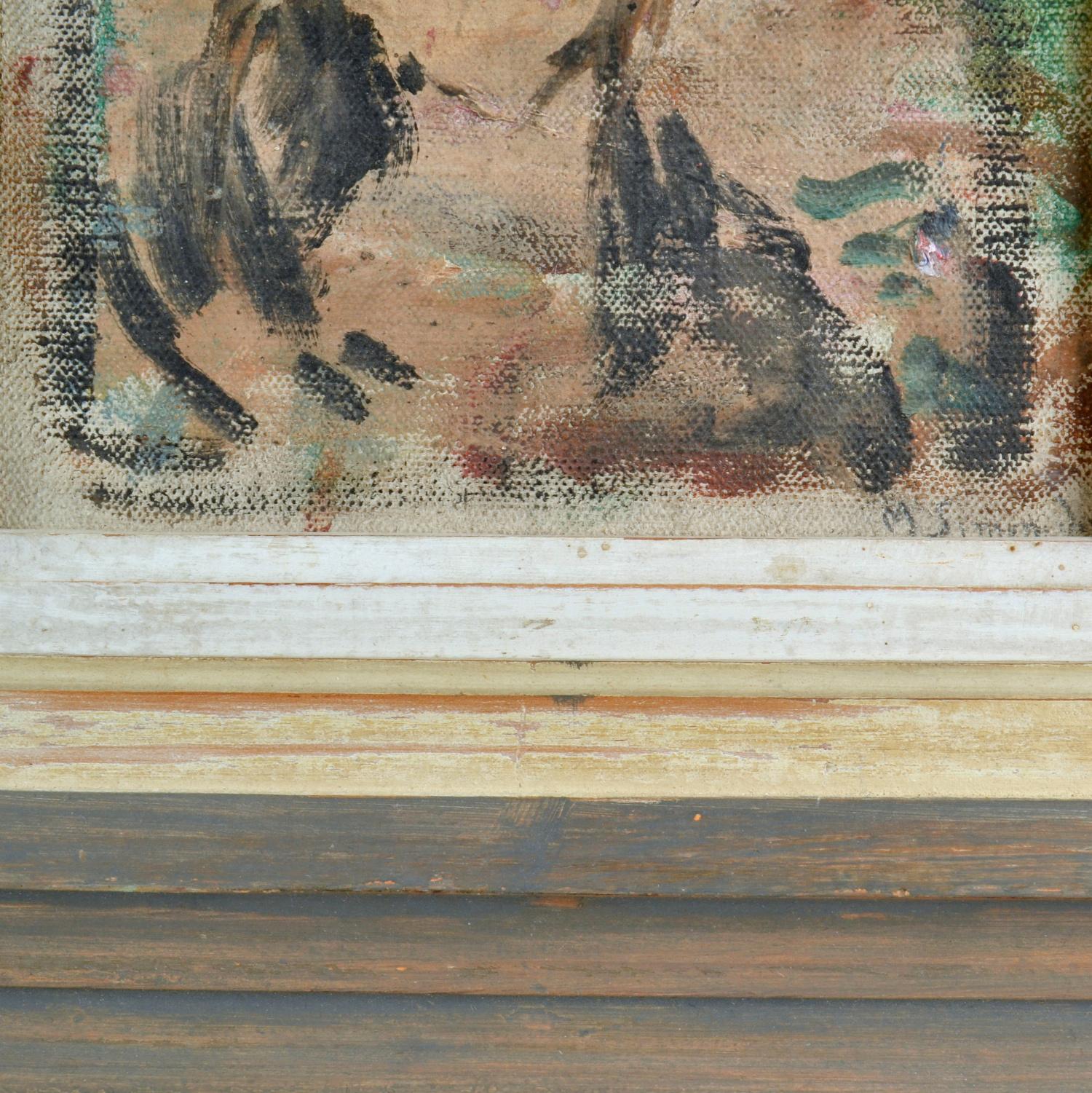 Mid-20th Century French Expressive Portrait For Sale