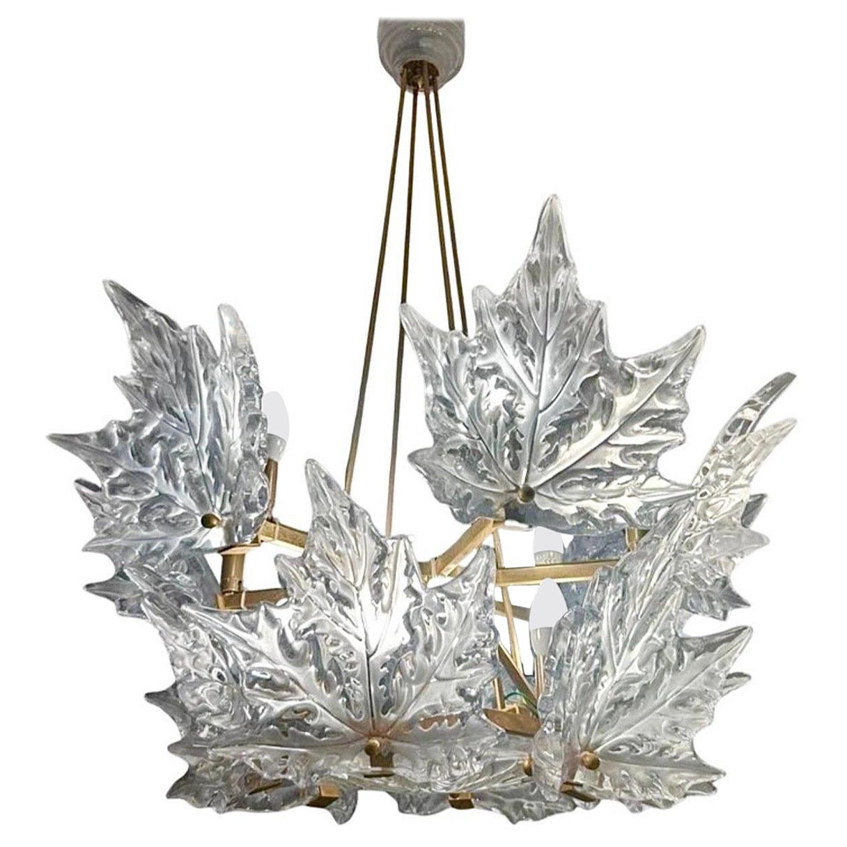 Squisito Lalique francese "Champs Élysees  Lampadario,  Parigi, anni '70 circa in vendita