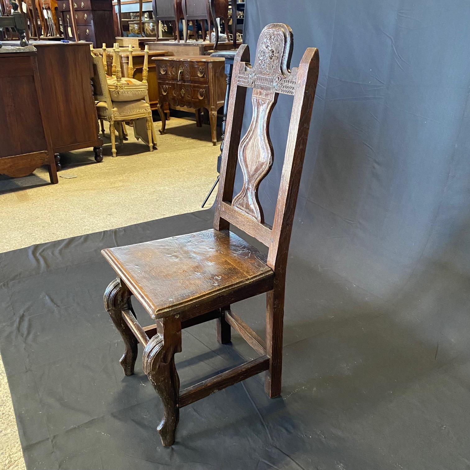 French Exquisitely Carved 19th Century Oak Renaissance Revival Dining Chairs For Sale 10
