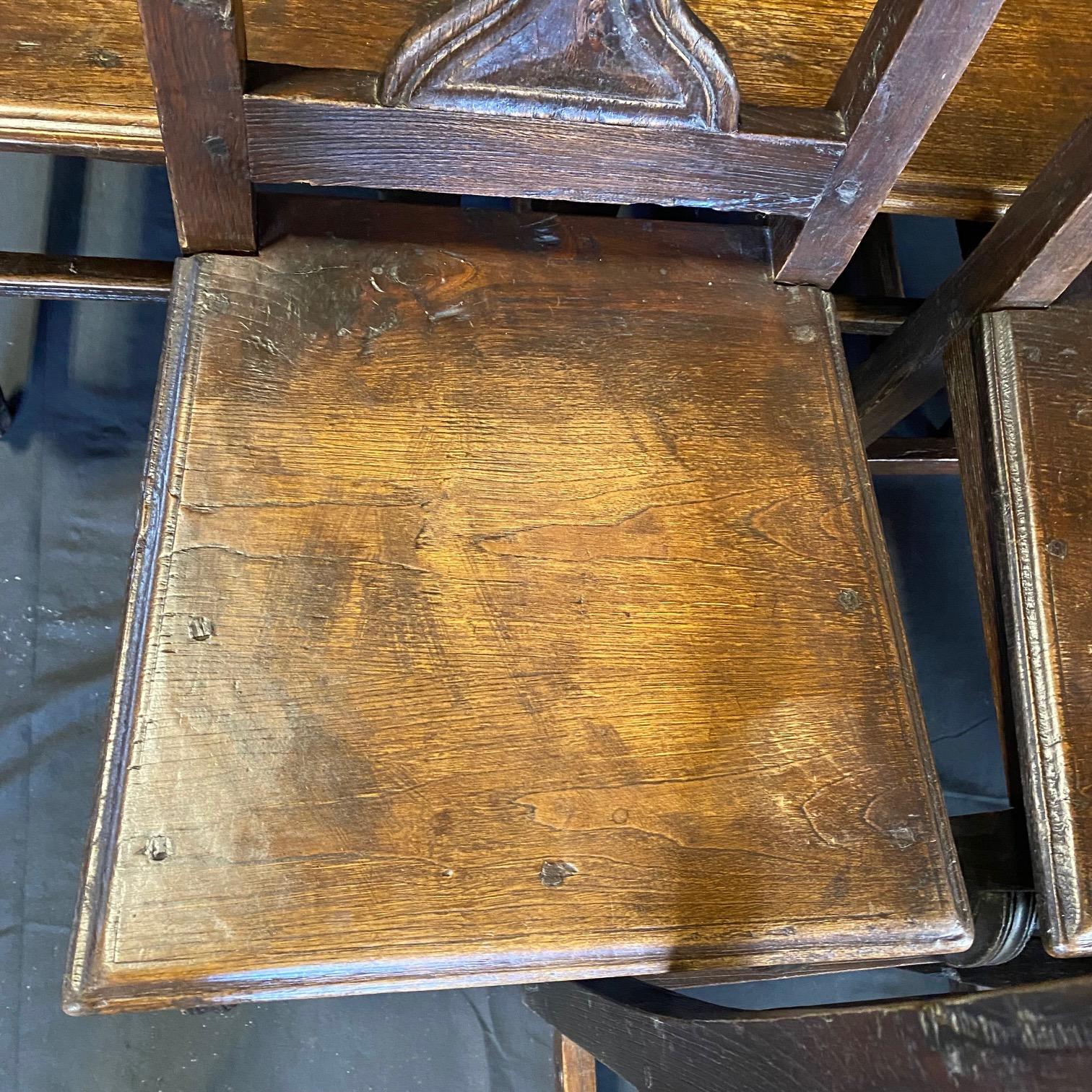 French Exquisitely Carved 19th Century Oak Renaissance Revival Dining Chairs For Sale 11