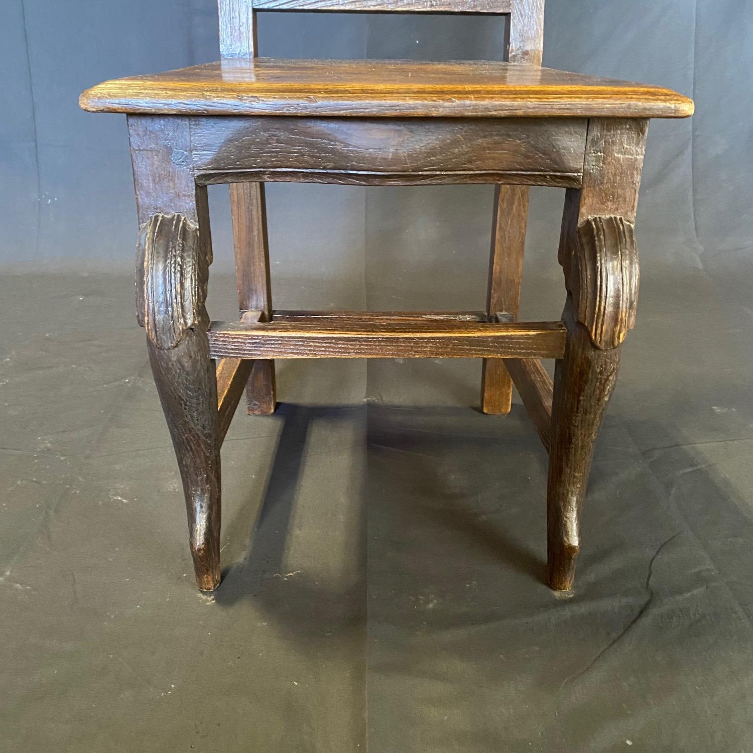 French Exquisitely Carved 19th Century Oak Renaissance Revival Dining Chairs For Sale 1