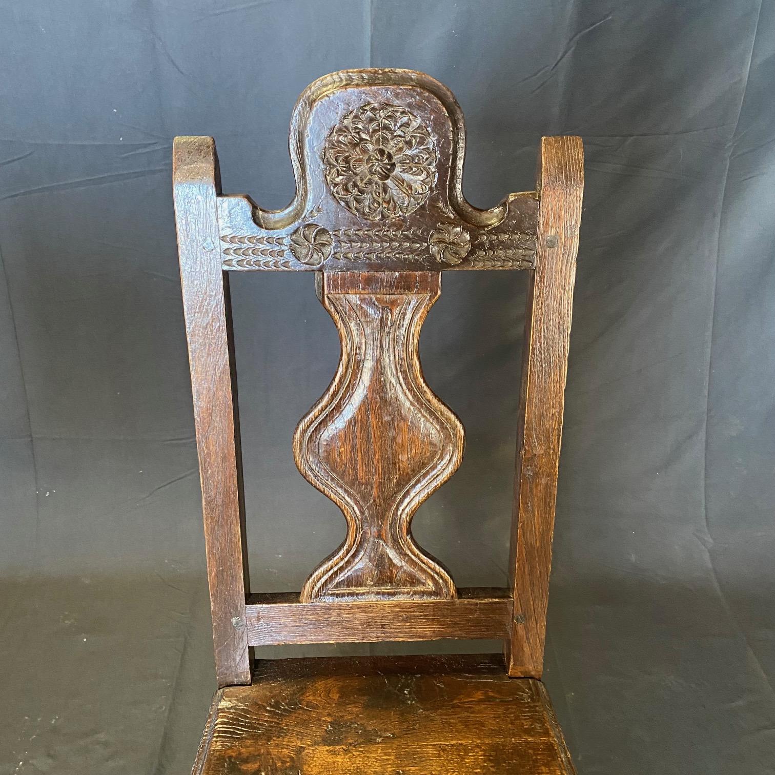 French Exquisitely Carved 19th Century Oak Renaissance Revival Dining Chairs For Sale 4