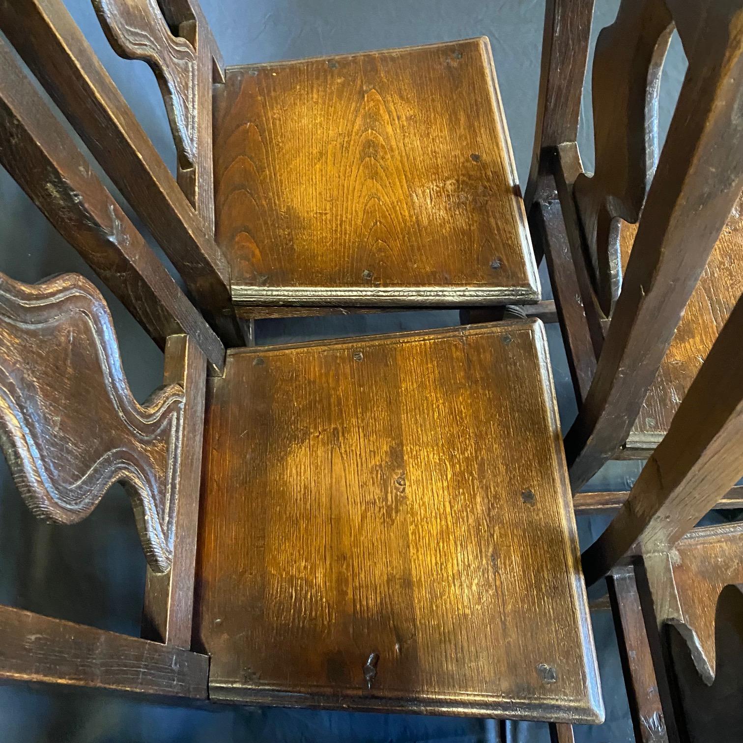 French Exquisitely Carved 19th Century Oak Renaissance Revival Dining Chairs For Sale 5