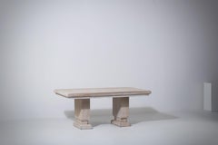 French Extendable Cerused Art Deco Table Oak, Dudouyt, 1940s