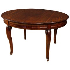 French Extendable Dining Table in Mahogany Wood from 20th Century