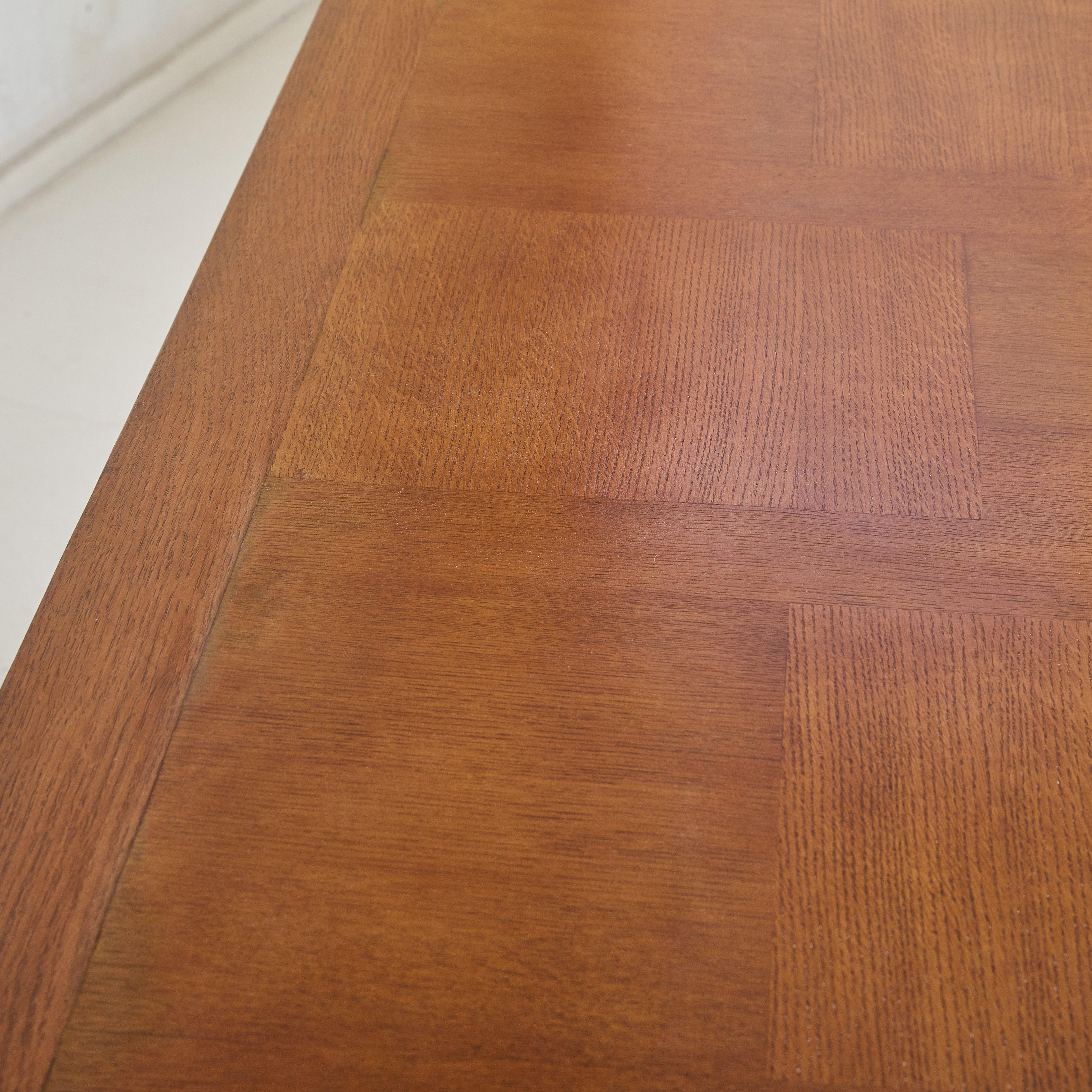 French Extendable Oak Dining Table Attributed to Charles Dudouyt, 1940s 5