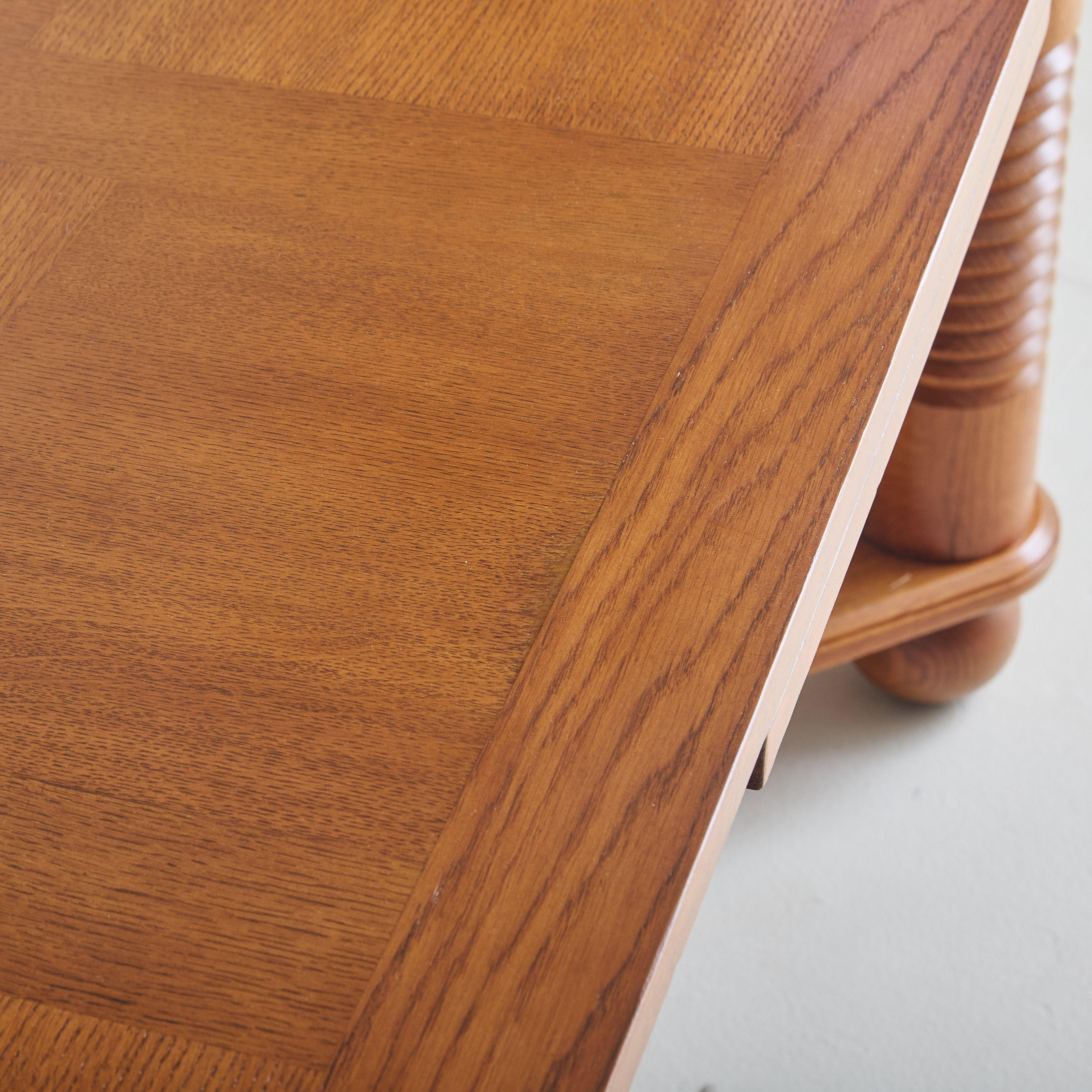 French Extendable Oak Dining Table Attributed to Charles Dudouyt, 1940s 6
