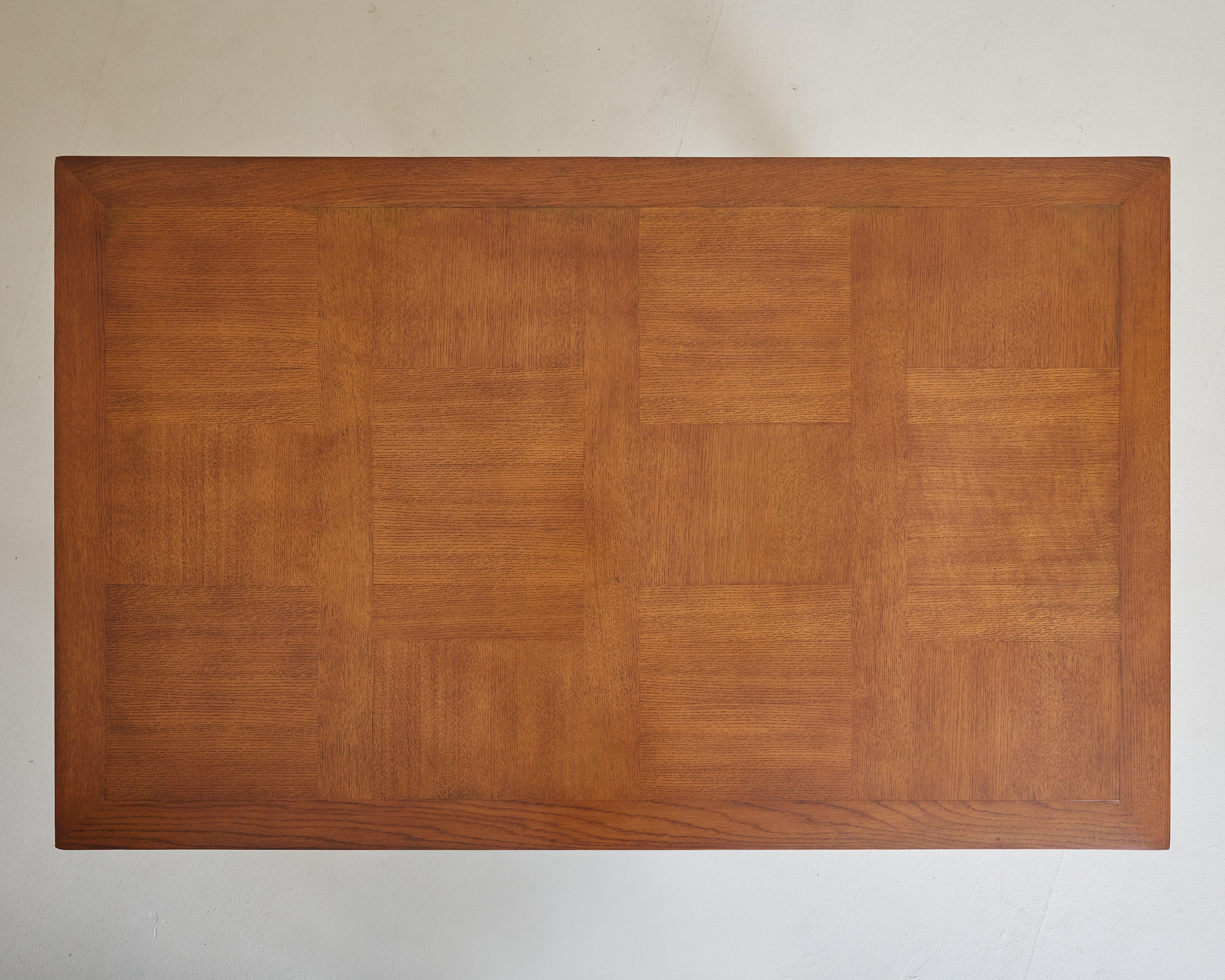 Mid-20th Century French Extendable Oak Dining Table Attributed to Charles Dudouyt, 1940s