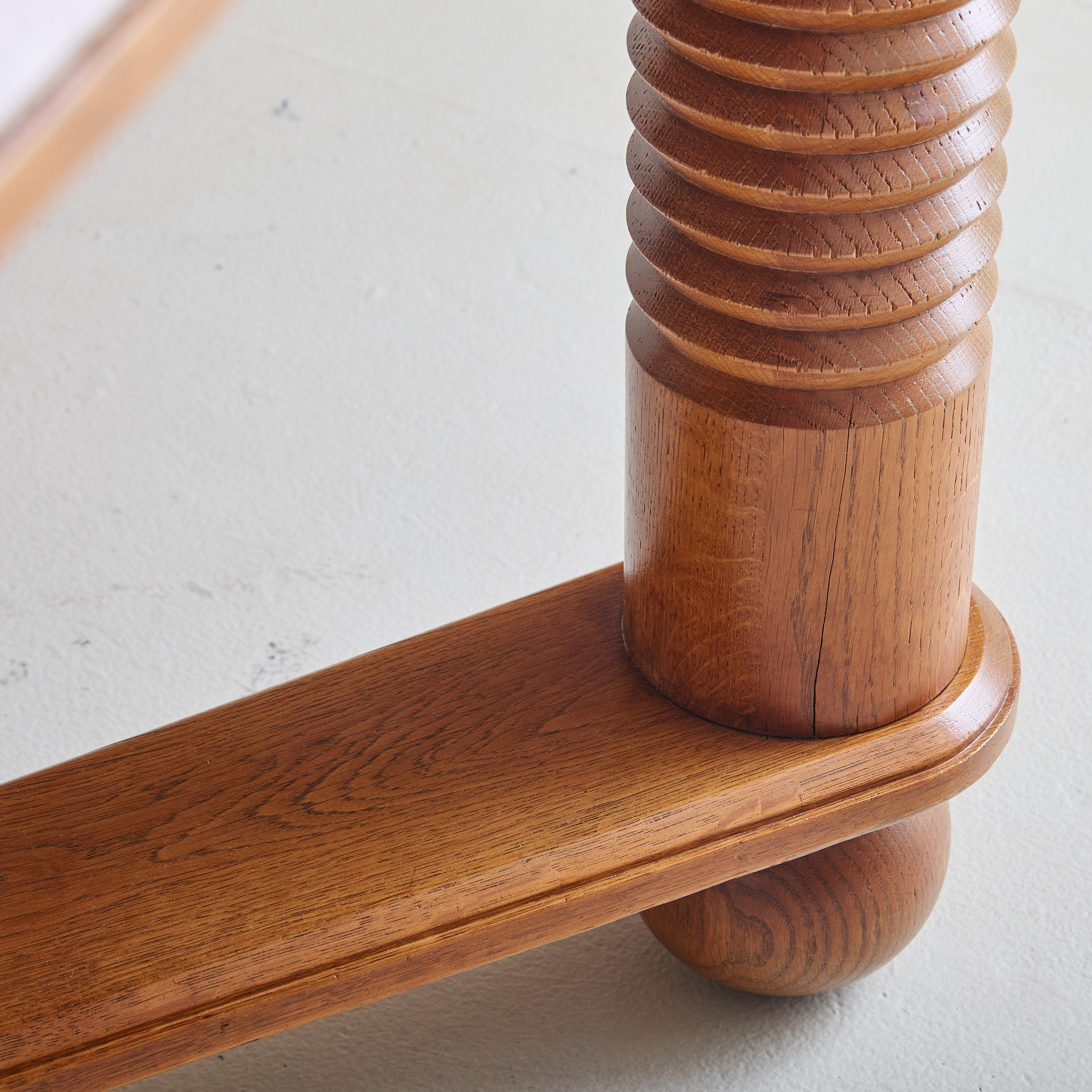 French Extendable Oak Dining Table Attributed to Charles Dudouyt, 1940s 4