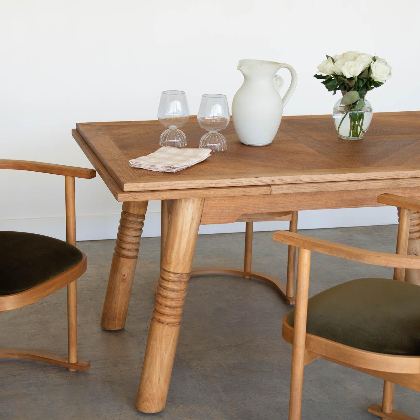 Français Table ou bureau extensible français par Charles Dudouyt en vente