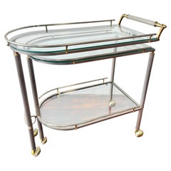 Chariot de bar à rallonge, style Maison Jansen One, milieu du 20e siècle