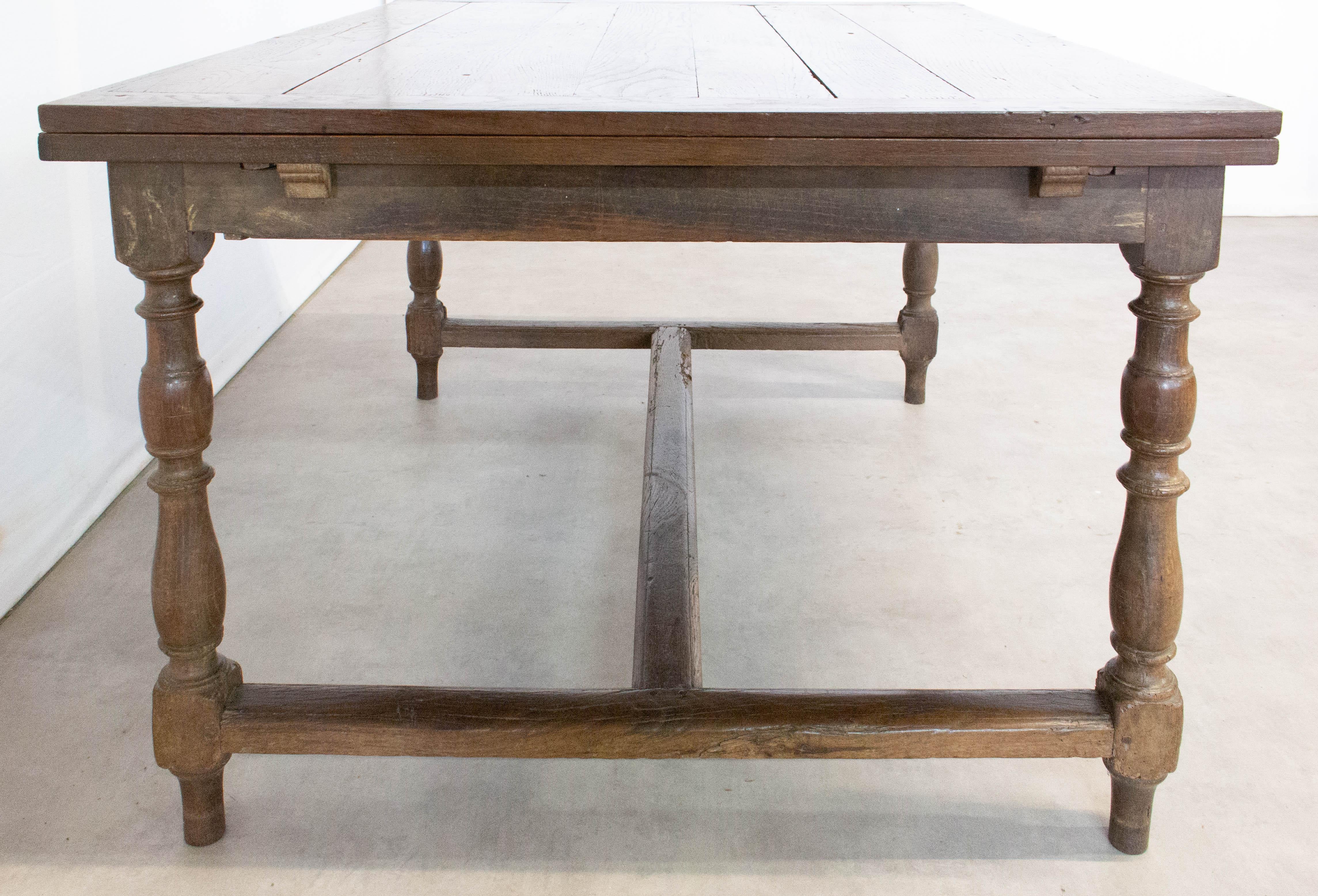 French Extending Dining Table Carved Oak, 19th Century 7