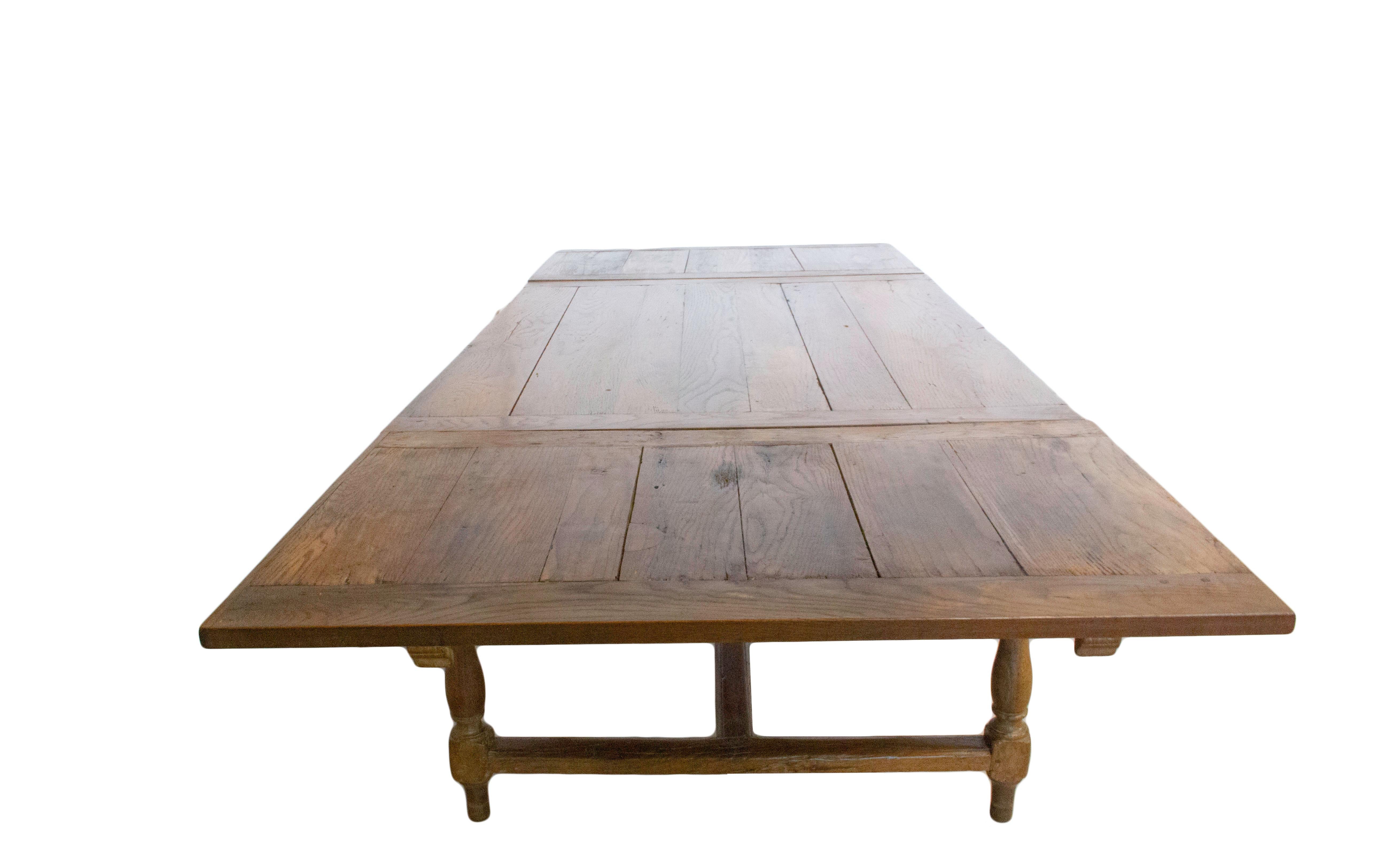 French Extending Dining Table Carved Oak, 19th Century 3
