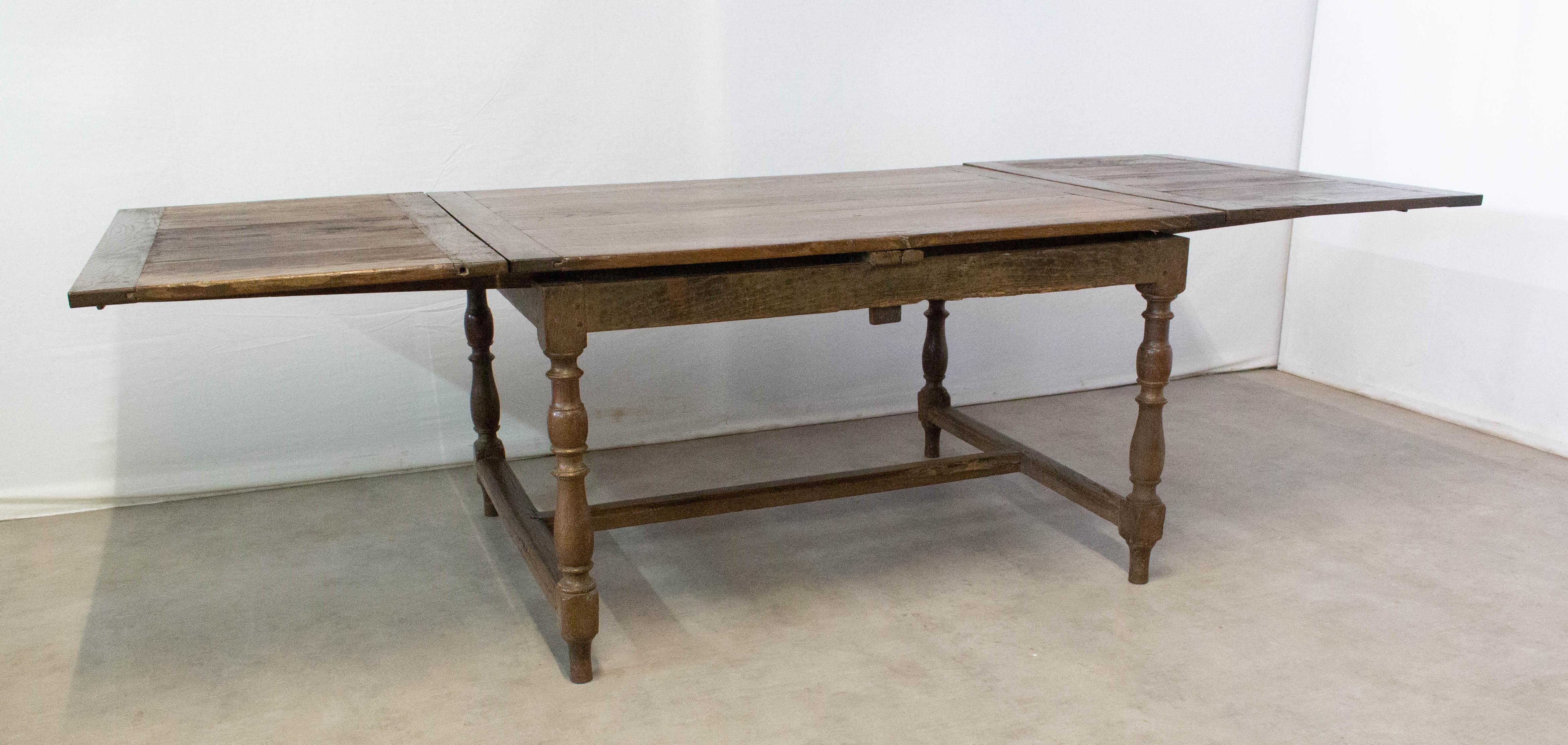French Extending Dining Table Carved Oak, 19th Century 4
