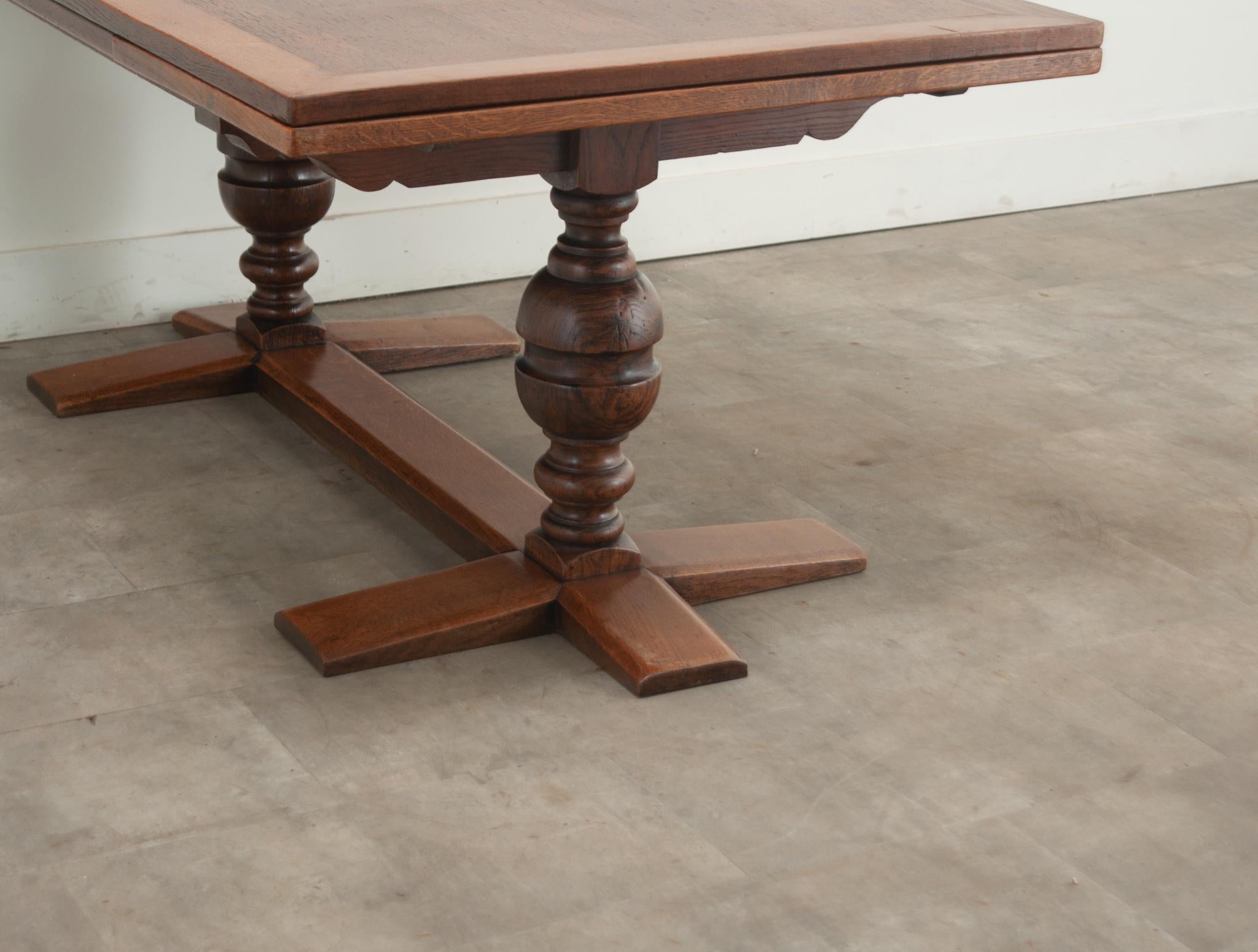 19th Century French Extending Trestle Base Dining Table For Sale