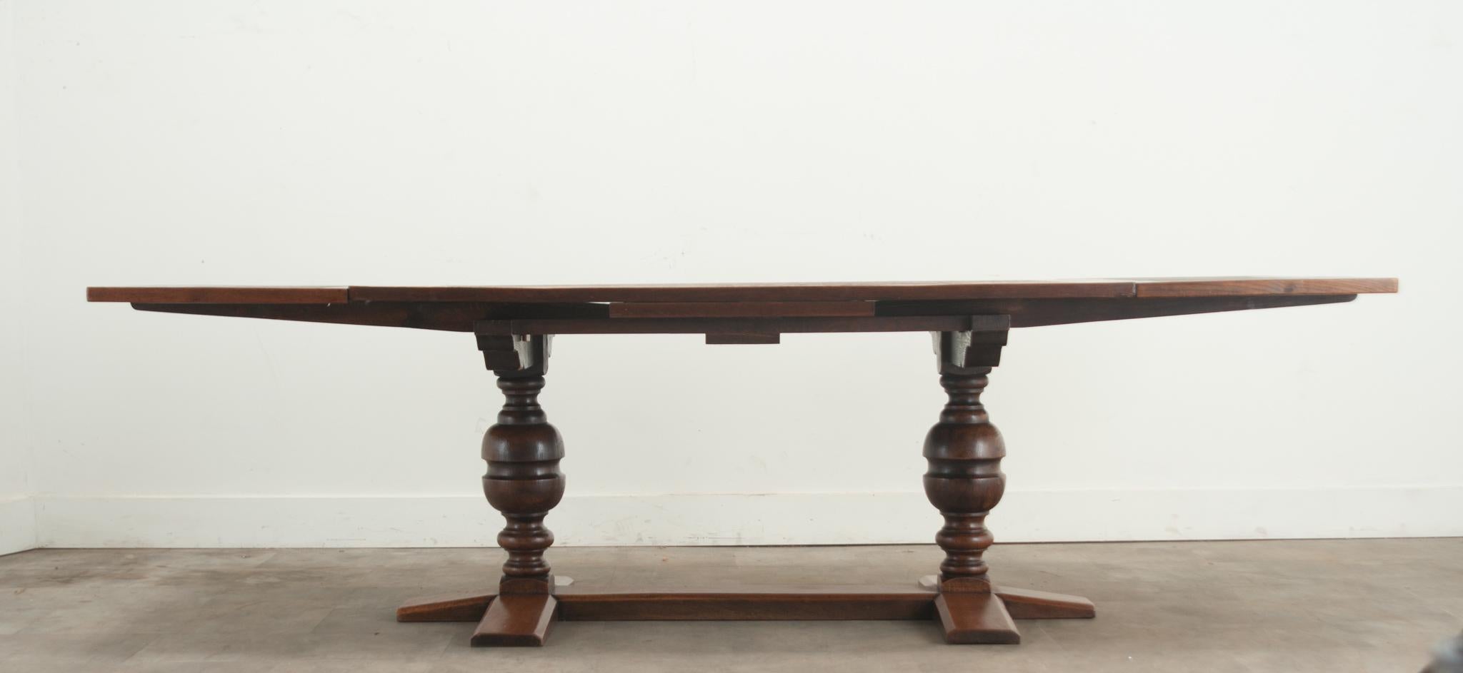 French Extending Trestle Base Dining Table For Sale 1