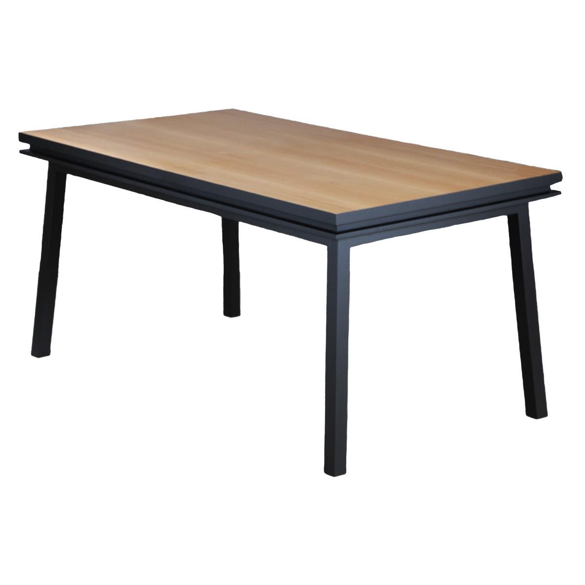 French extensible dining table in solid oak, design Eric Gizard Paris For Sale 2