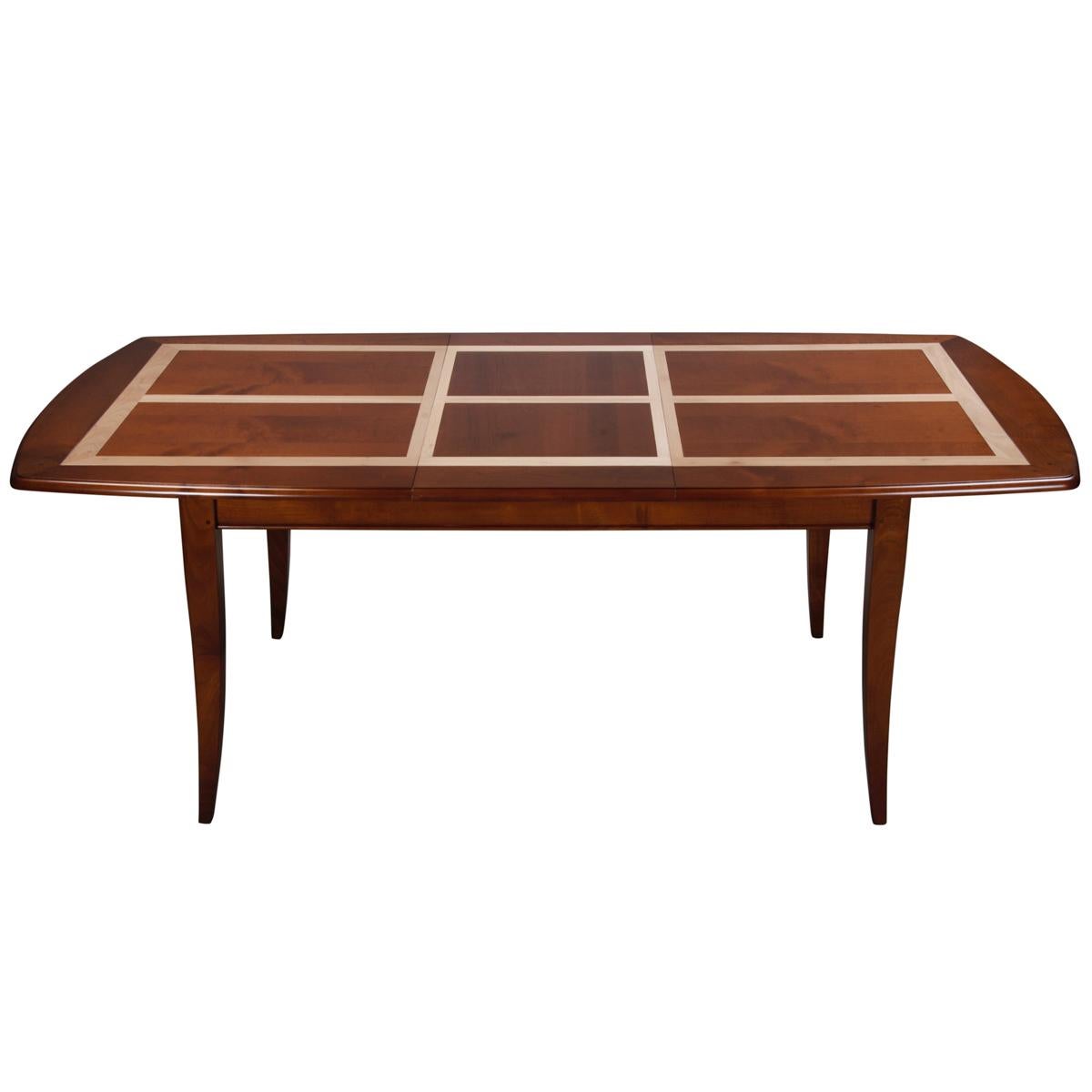 French Extensible Ovalized Dining Table in Solid Stained Cherry  For Sale 1