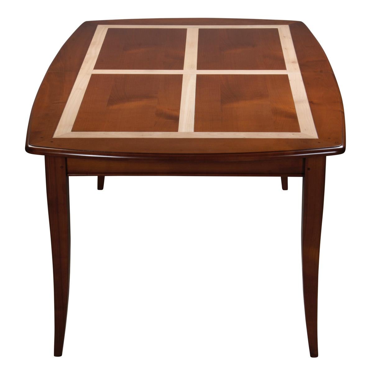 French Extensible Ovalized Dining Table in Solid Stained Cherry  For Sale 3