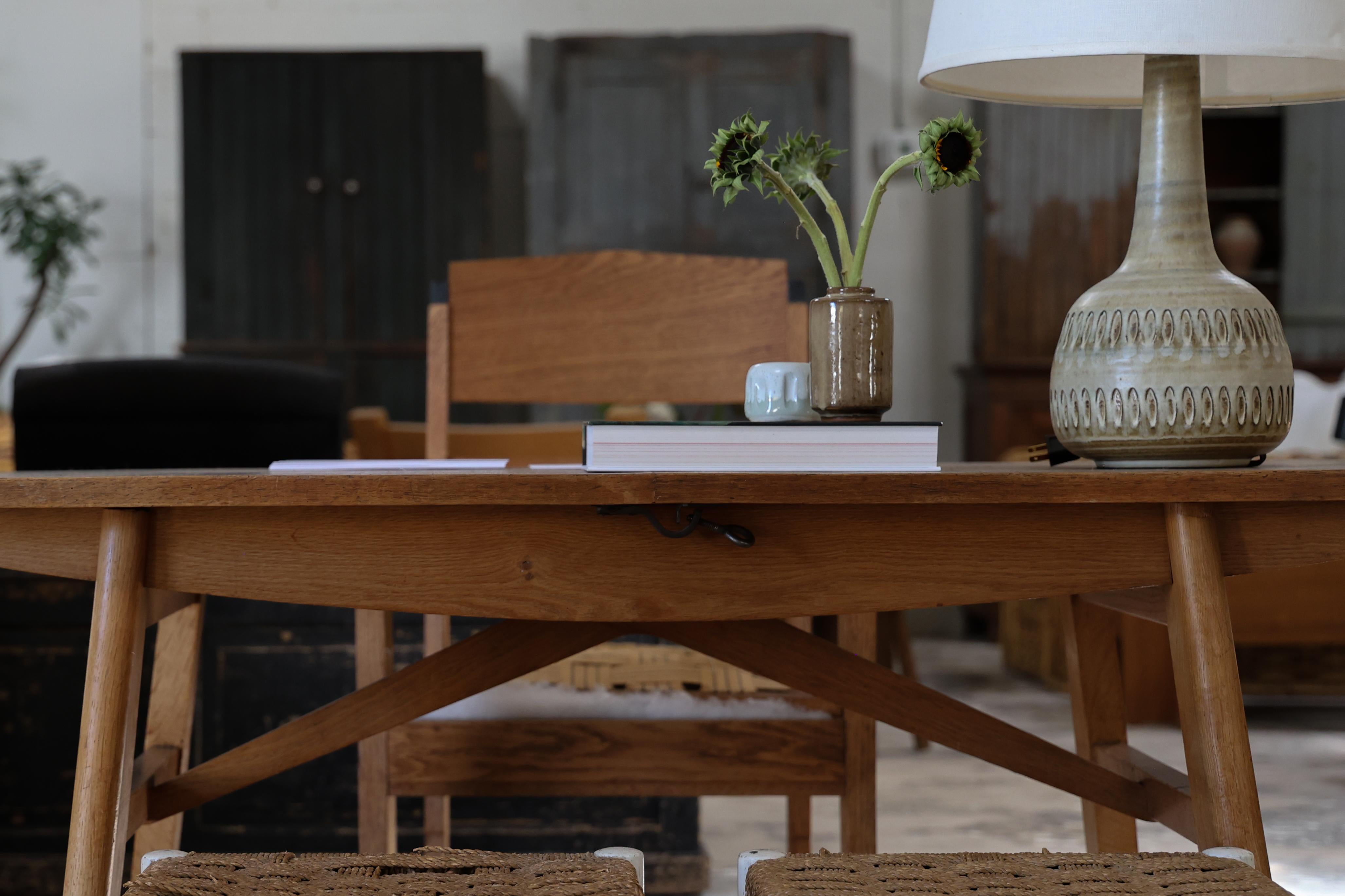 Chêne Table à rallonge française en vente