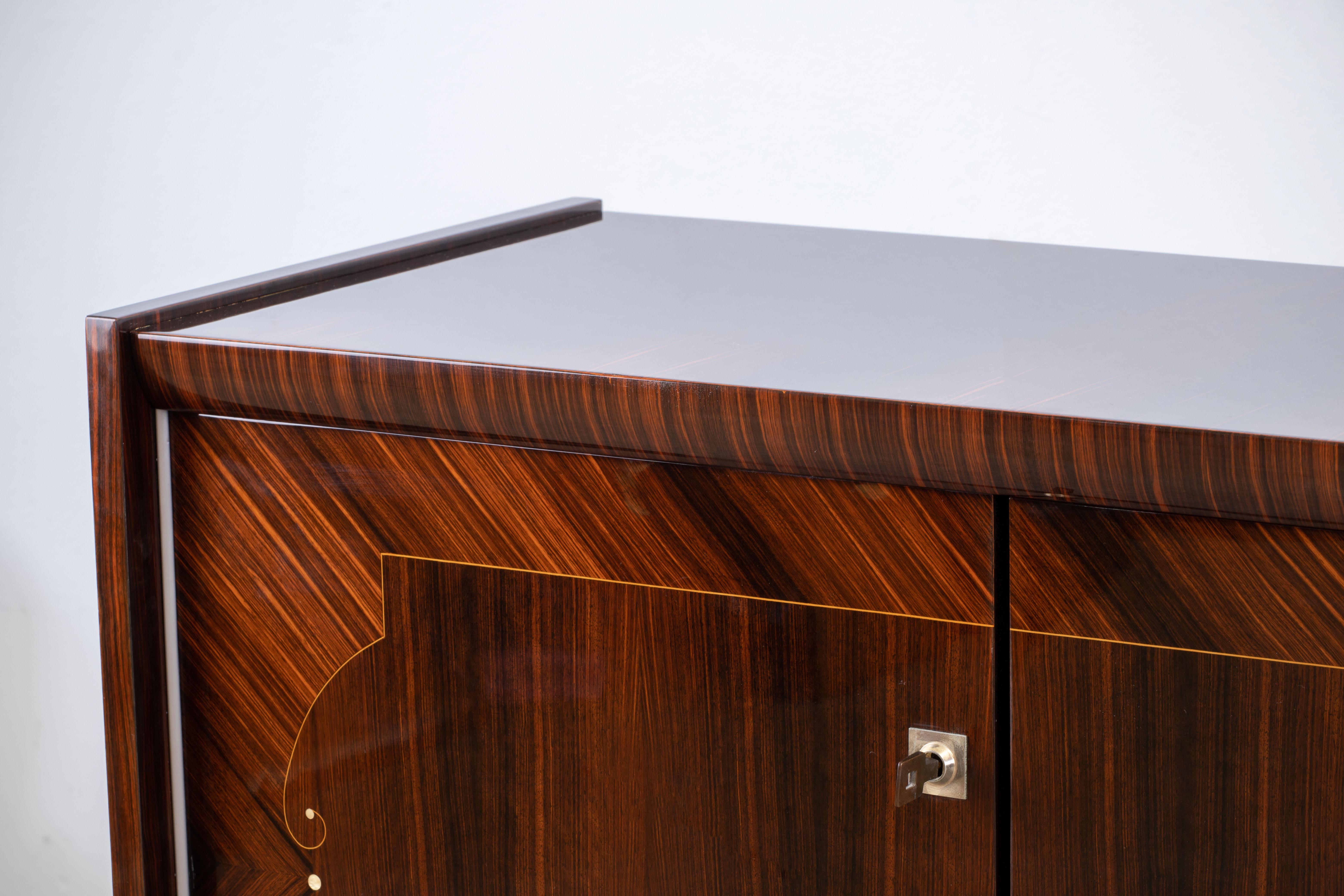 French Extra Large Art Deco Sideboard Macassar, 1940s 6