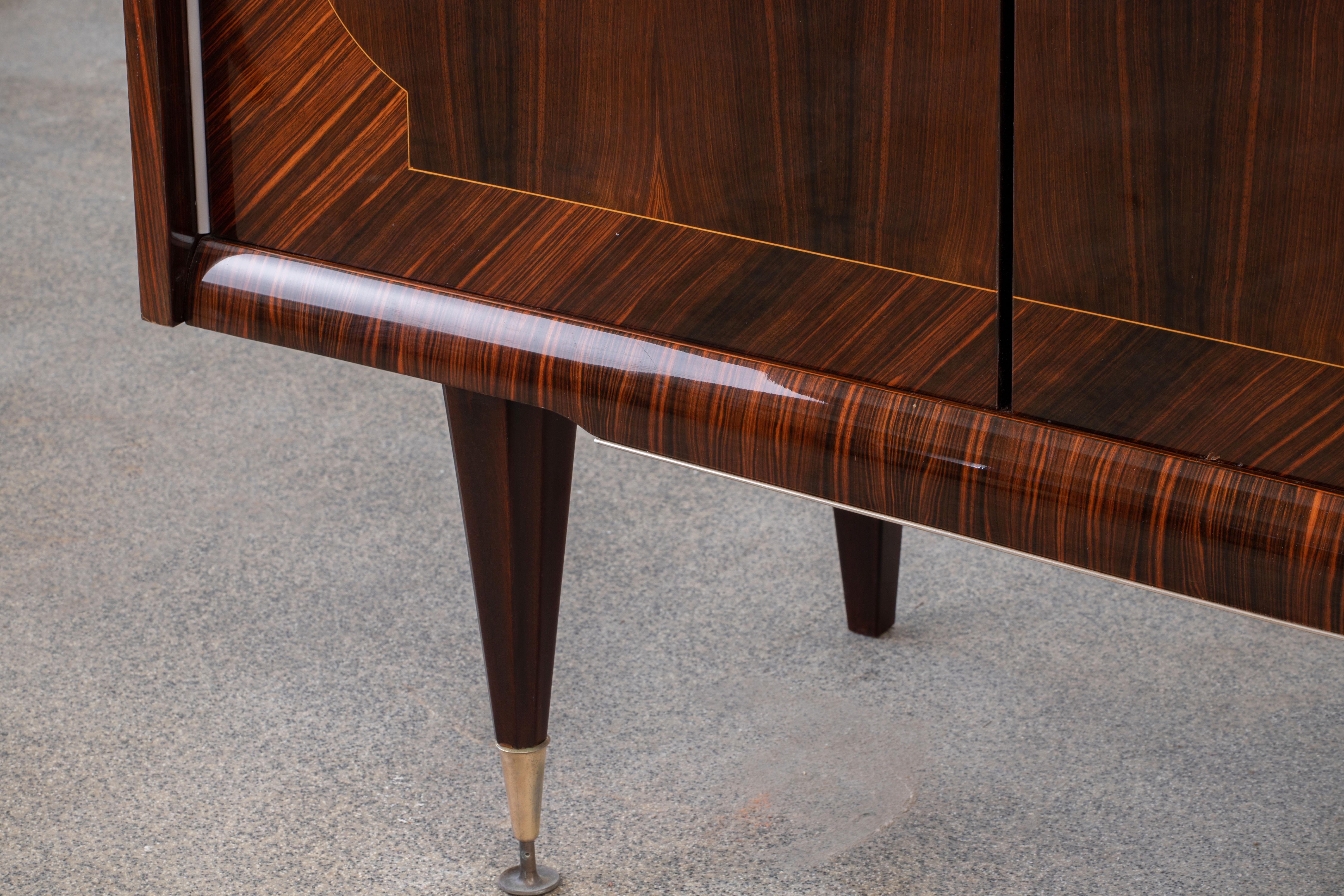 French Extra Large Art Deco Sideboard Macassar, 1940s 5