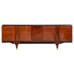 French Extra Large Art Deco Sideboard Macassar, 1940s