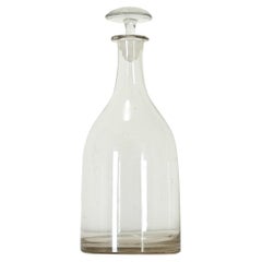 French Extra Large Hand Rolled Glass Decanter