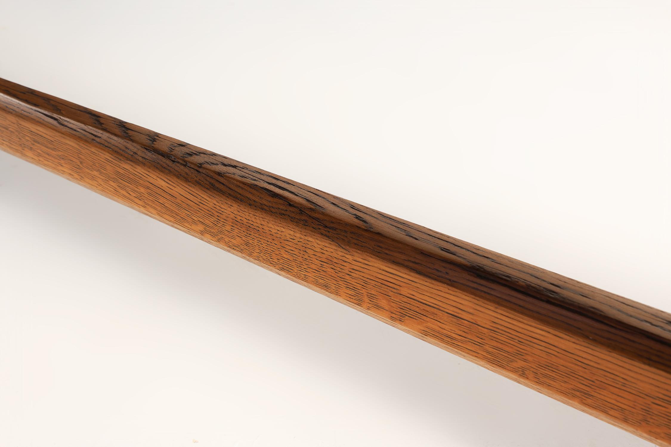 Banc de monastère français extra long en bois d'orme massif, vers 1850 en vente 5
