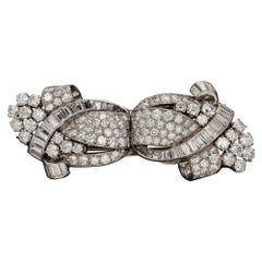 French Fabulous Diamond Double Clip Brooch, circa 1935