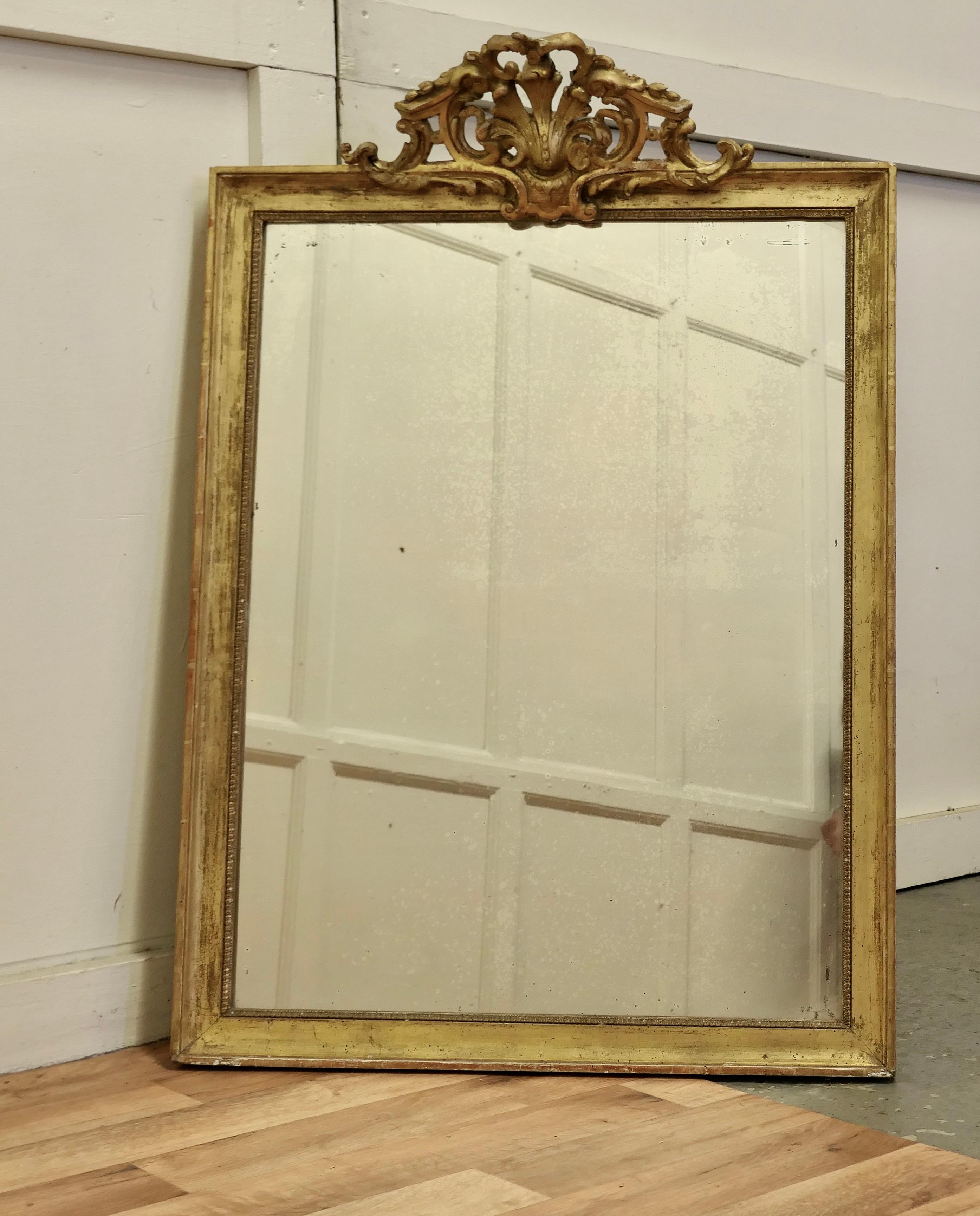 French Provincial French Faded Pale Gilt Pier Mirror For Sale
