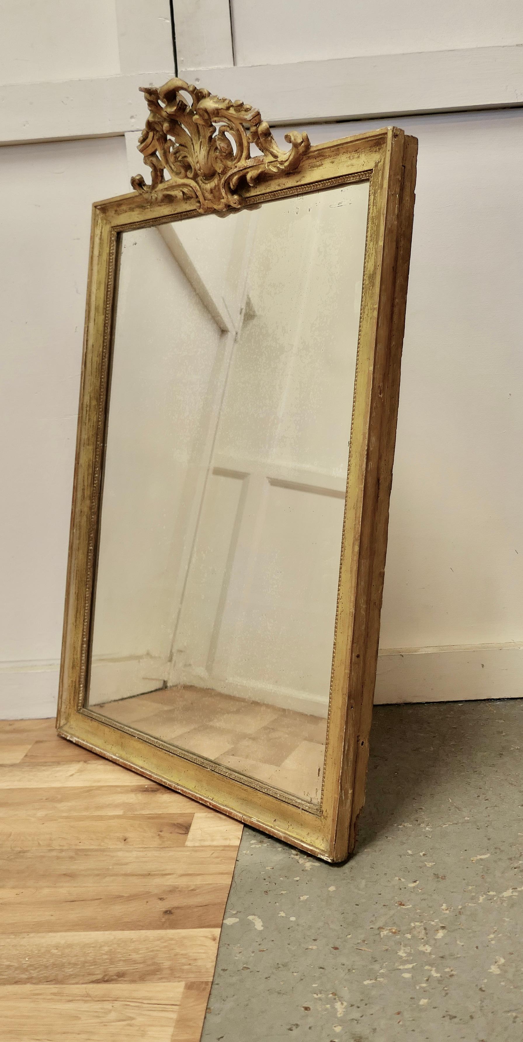 French Faded Pale Gilt Pier Mirror For Sale 2