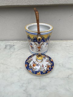 French Faience Biscuit Barrel Desvres Circa 1900