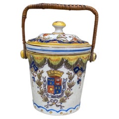 French Faience Biscuit Barrel Desvres Circa 1900