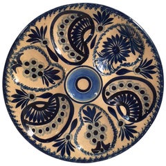 French Faience Blue and White Oyster Plate Henriot Quimper, circa 1930