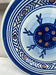 French Faience Blue & White Plate Gien