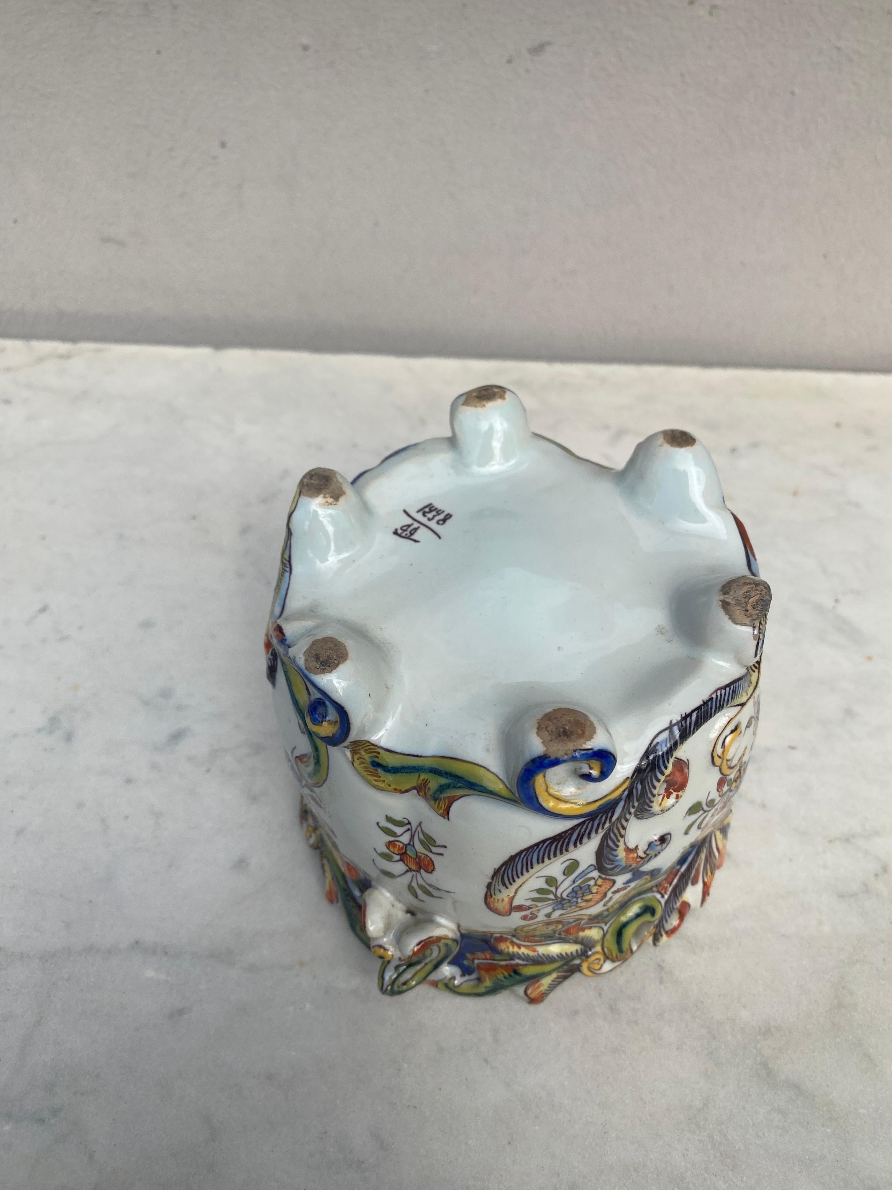 French Faience Cache Pot Desvres Circa 1900 For Sale 4