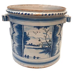 French Faience Cache Pot