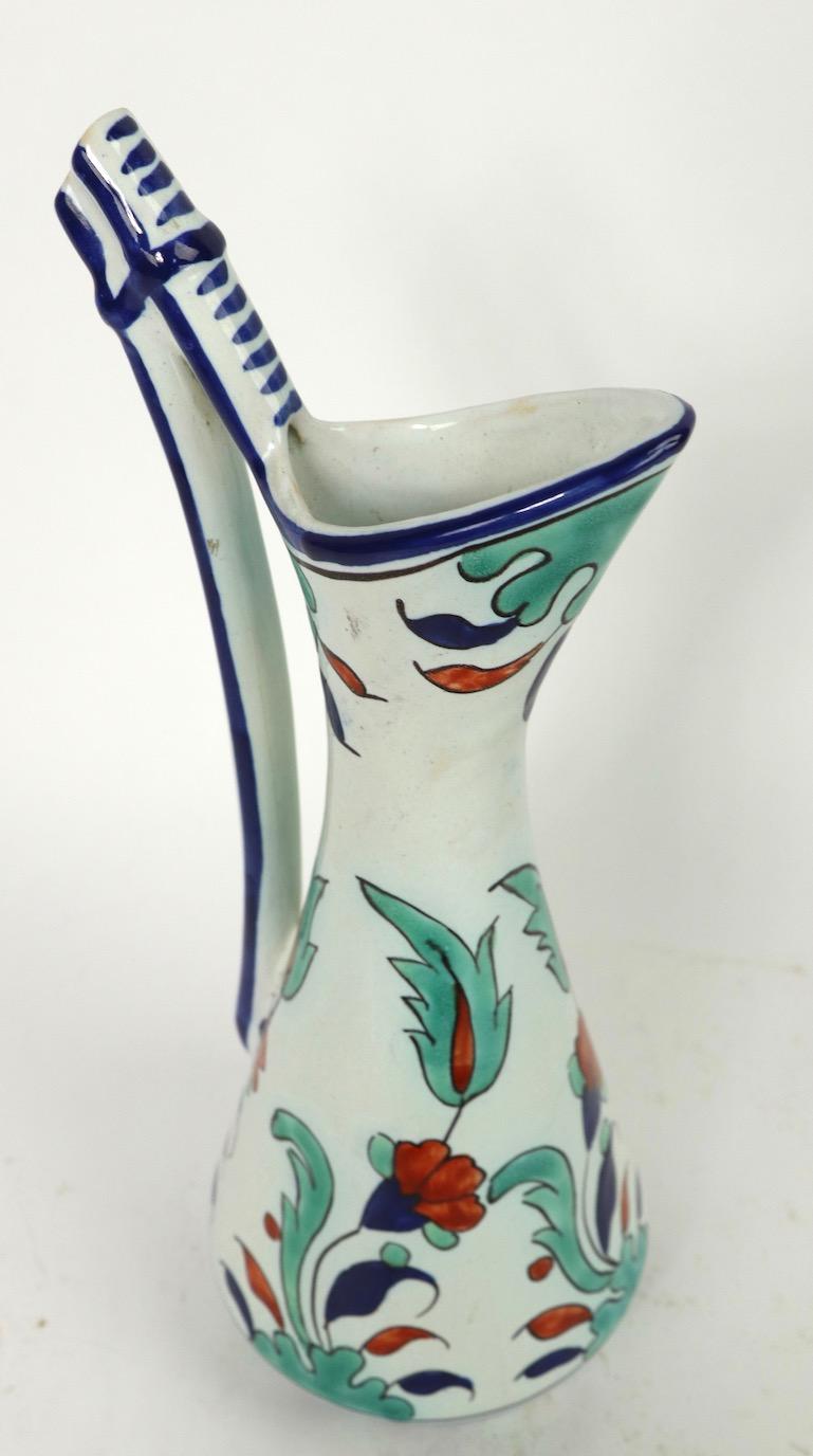 French Faience Ceramic Jug by Henri Delcourt 3