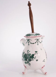 French Faience Chocolate Pot and Stirrer, circa 1770